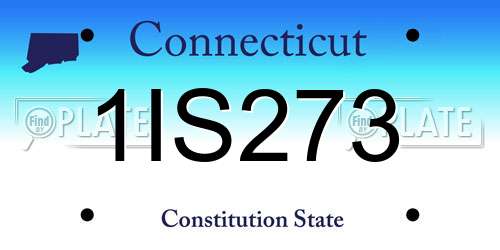 1IS273 Connecticut License Plate