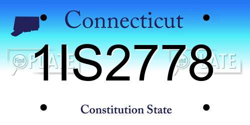 1IS2778 Connecticut License Plate