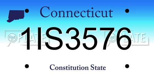 1IS3576 Connecticut License Plate