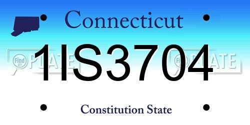1IS3704 Connecticut License Plate