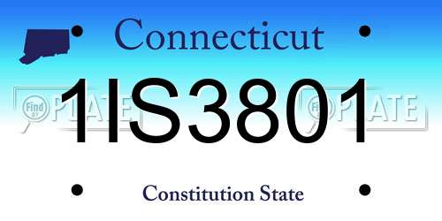 1IS3801 Connecticut License Plate