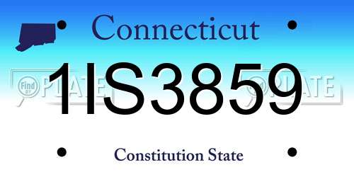 1IS3859 Connecticut License Plate