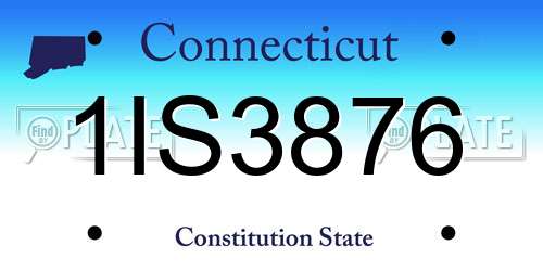 1IS3876 Connecticut License Plate
