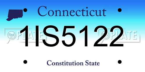 1IS5122 Connecticut License Plate