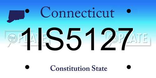 1IS5127 Connecticut License Plate