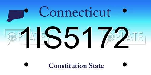 1IS5172 Connecticut License Plate