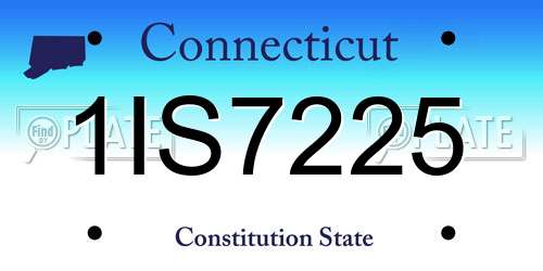 1IS7225 Connecticut License Plate