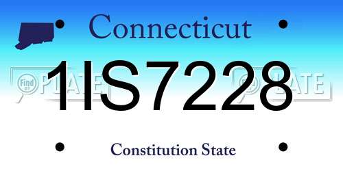 1IS7228 Connecticut License Plate
