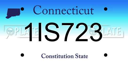 1IS723 Connecticut License Plate