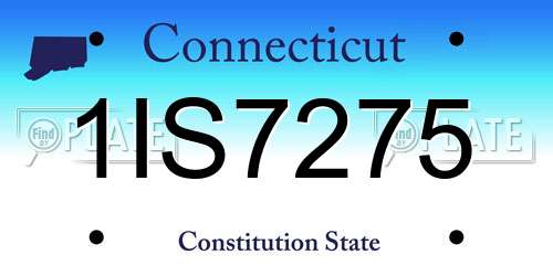 1IS7275 Connecticut License Plate