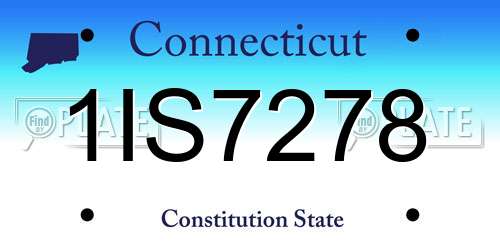 1IS7278 Connecticut License Plate