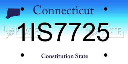 1IS7725 Connecticut License Plate