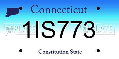 1IS773 Connecticut License Plate