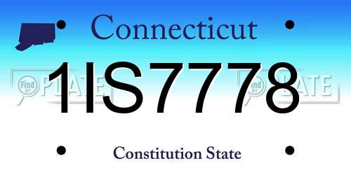 1IS7778 Connecticut License Plate
