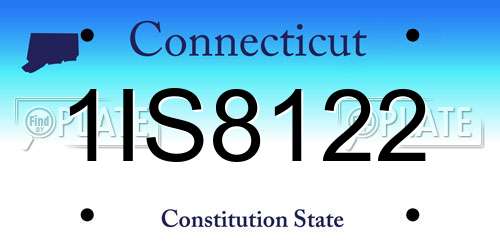 1IS8122 Connecticut License Plate