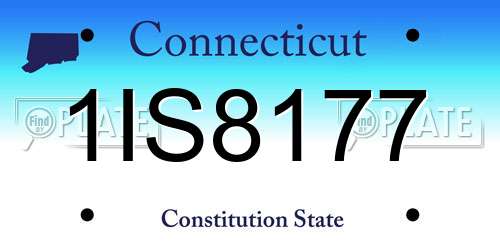 1IS8177 Connecticut License Plate