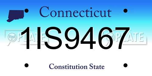 1IS9467 Connecticut License Plate