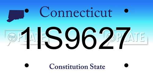 1IS9627 Connecticut License Plate