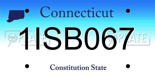 1ISB067 Connecticut License Plate