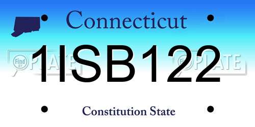 1ISB122 Connecticut License Plate