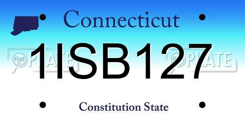 1ISB127 Connecticut License Plate