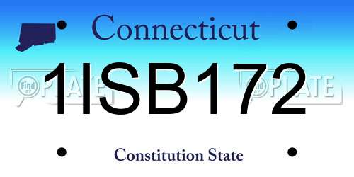 1ISB172 Connecticut License Plate