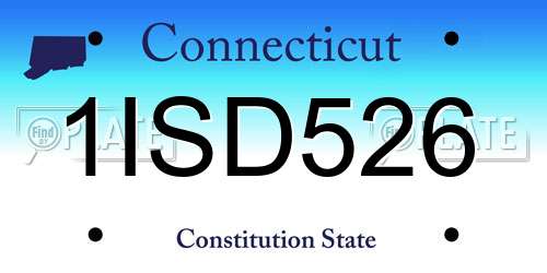 1ISD526 Connecticut License Plate
