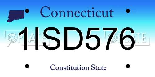 1ISD576 Connecticut License Plate