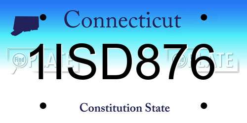 1ISD876 Connecticut License Plate