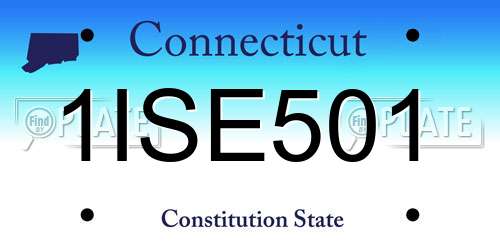 1ISE501 Connecticut License Plate