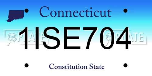 1ISE704 Connecticut License Plate