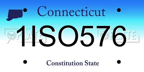 1ISO576 Connecticut License Plate