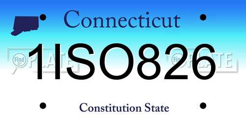 1ISO826 Connecticut License Plate