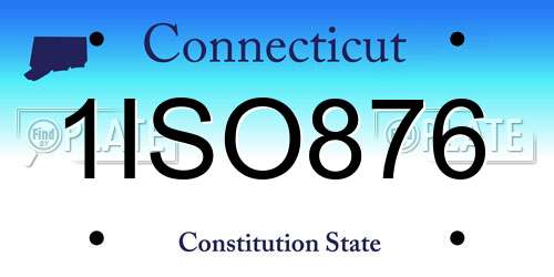 1ISO876 Connecticut License Plate