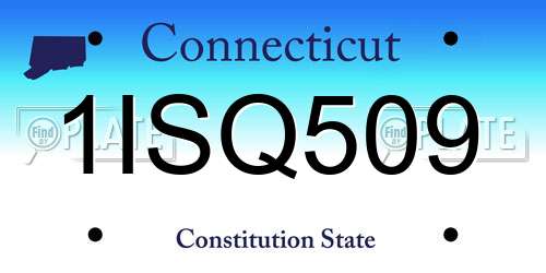 1ISQ509 Connecticut License Plate
