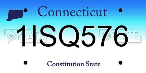 1ISQ576 Connecticut License Plate