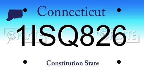 1ISQ826 Connecticut License Plate