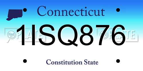1ISQ876 Connecticut License Plate