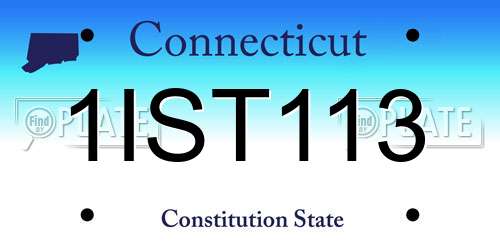 1IST113 Connecticut License Plate