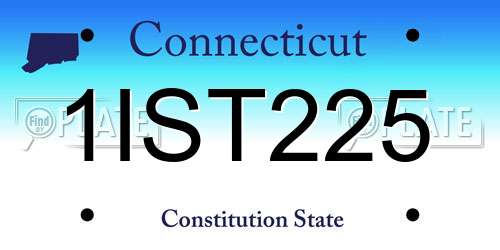 1IST225 Connecticut License Plate