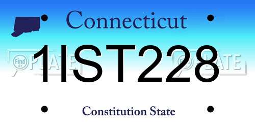 1IST228 Connecticut License Plate