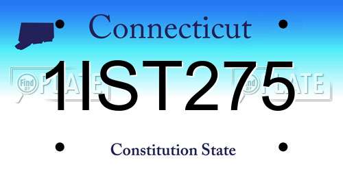1IST275 Connecticut License Plate