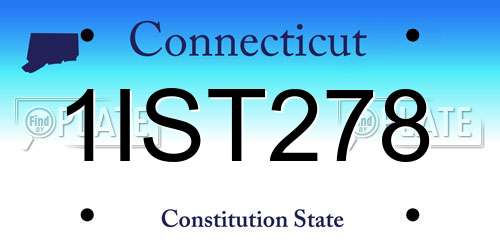 1IST278 Connecticut License Plate