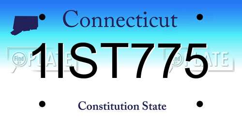 1IST775 Connecticut License Plate