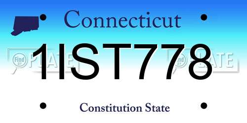 1IST778 Connecticut License Plate