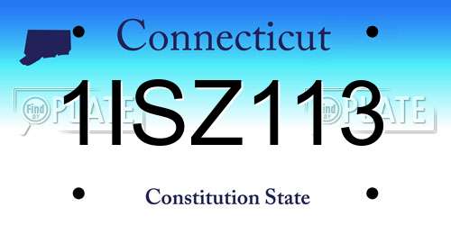 1ISZ113 Connecticut License Plate