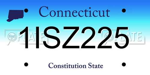 1ISZ225 Connecticut License Plate