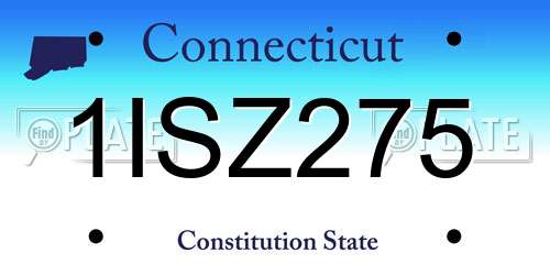 1ISZ275 Connecticut License Plate