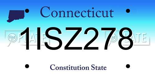1ISZ278 Connecticut License Plate