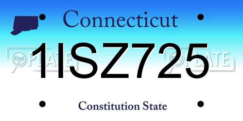 1ISZ725 Connecticut License Plate